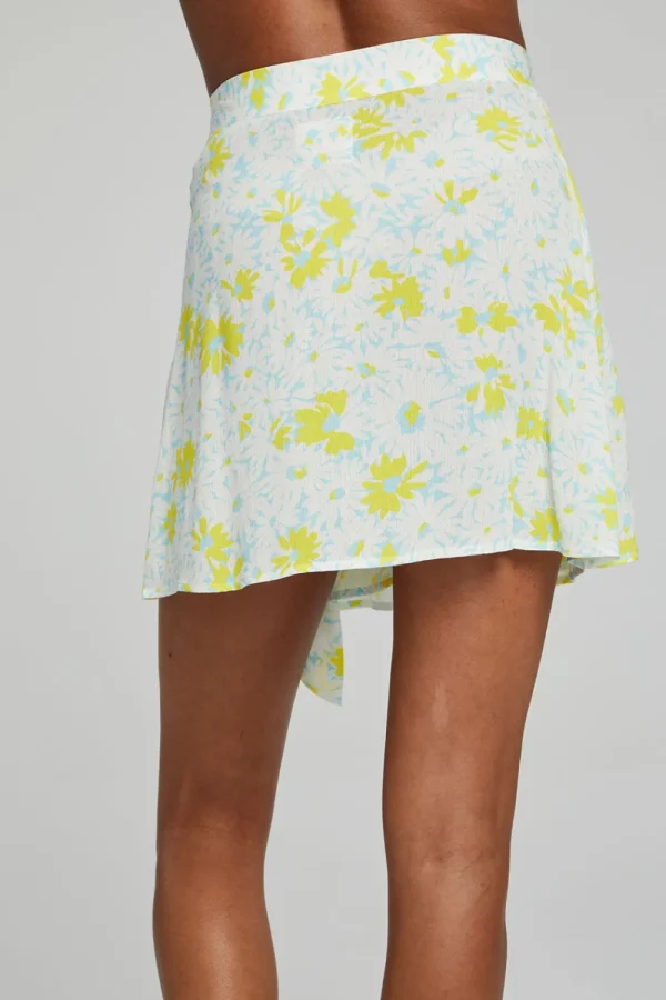 Cheap Fleet Wrap Mini Skirt - Baby Blue Daisy Floral Women Loungewear | Bottoms