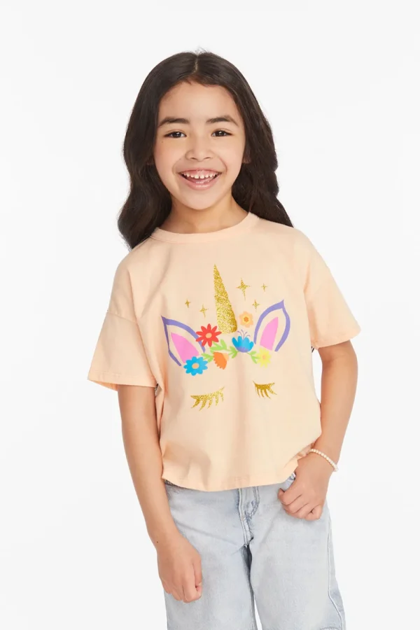 Best Sale Floral Unicorn Girls Tee Kids Girls