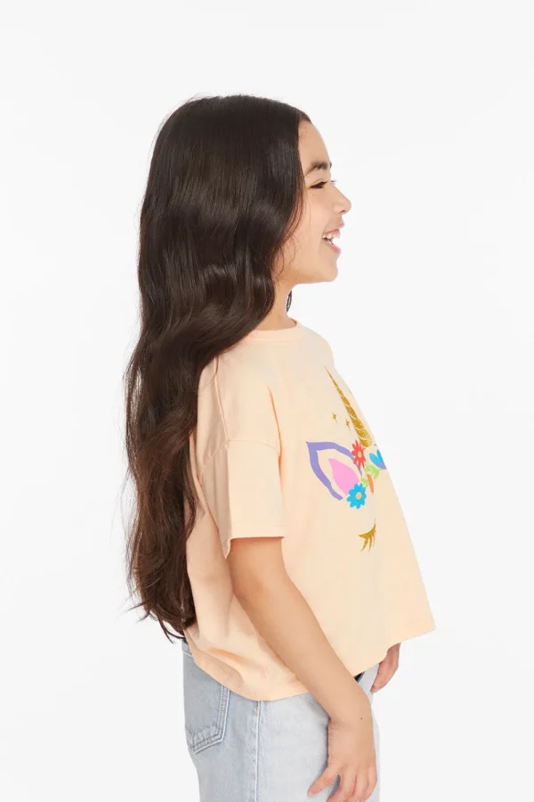 Best Sale Floral Unicorn Girls Tee Kids Girls