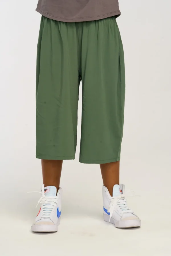 Cheap Flowy Dark Forest Green Heirloom Woven Pant Kids Girls