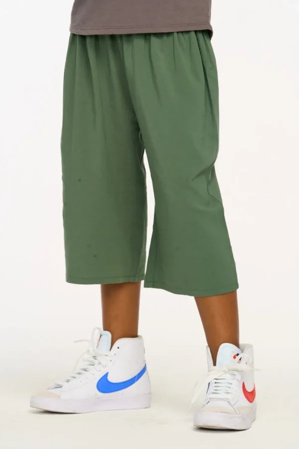 Cheap Flowy Dark Forest Green Heirloom Woven Pant Kids Girls