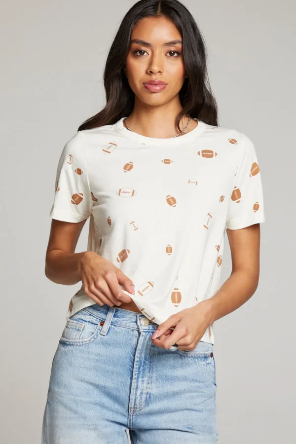 Hot Football Party Embroidery Tee Women Loungewear | Graphics