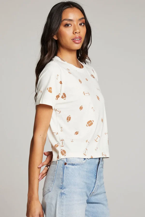 Hot Football Party Embroidery Tee Women Loungewear | Graphics