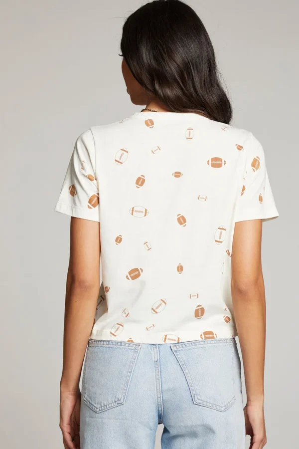 Hot Football Party Embroidery Tee Women Loungewear | Graphics