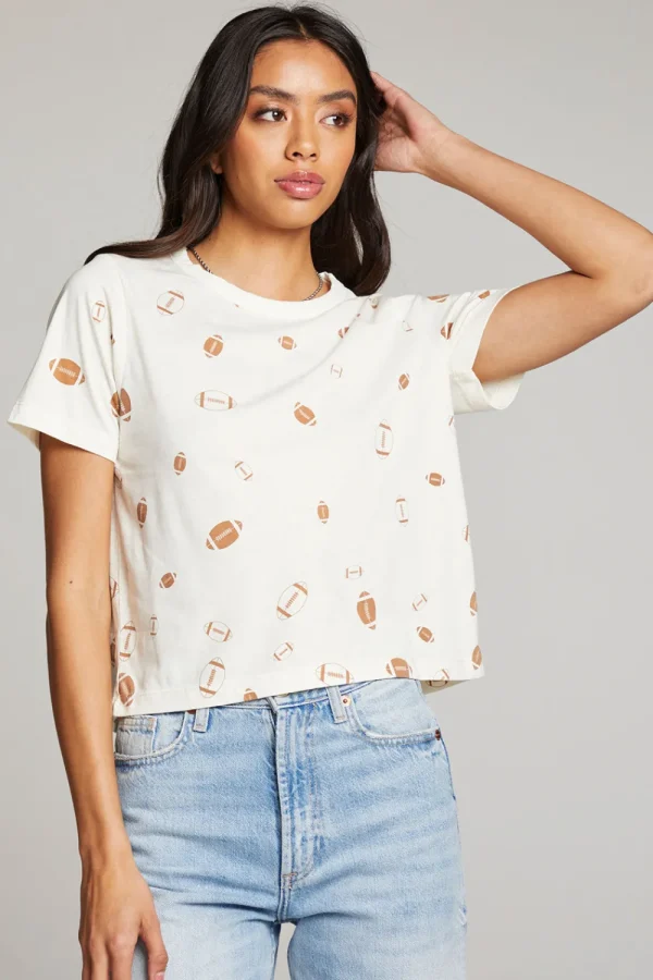 Hot Football Party Embroidery Tee Women Loungewear | Graphics