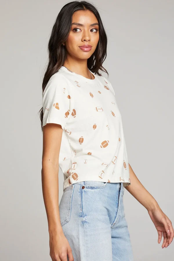 Hot Football Party Embroidery Tee Women Loungewear | Graphics