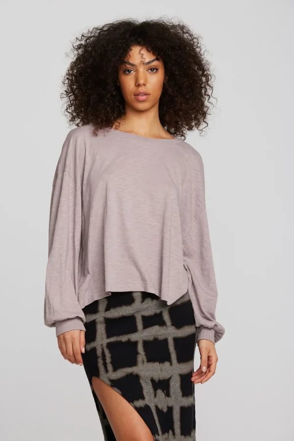 Hot Gauze Jersey Long Sleeve Tee Women Loungewear | Tops