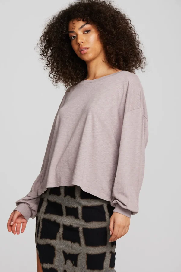 Hot Gauze Jersey Long Sleeve Tee Women Loungewear | Tops
