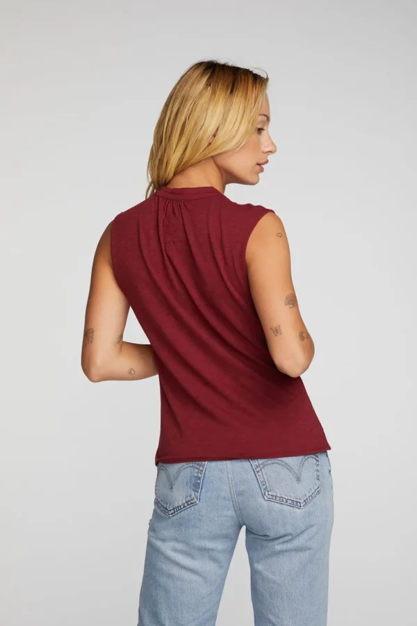 Best Gauze Jersey Snap Down Tank With Shirring Women Loungewear | Tops