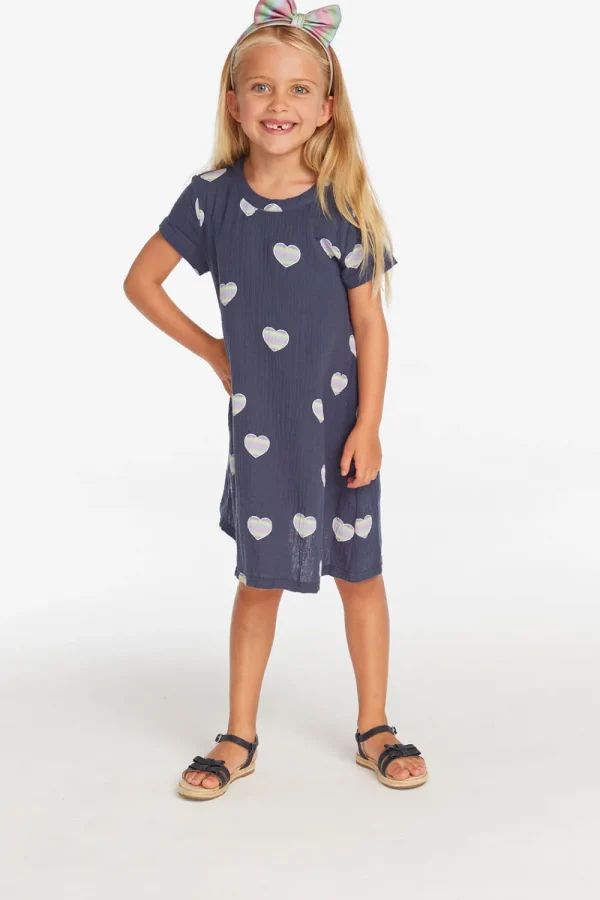 Hot Girls Beach Heart T- Shirt Dress Kids Girls
