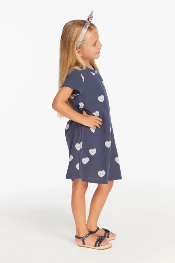 Hot Girls Beach Heart T- Shirt Dress Kids Girls