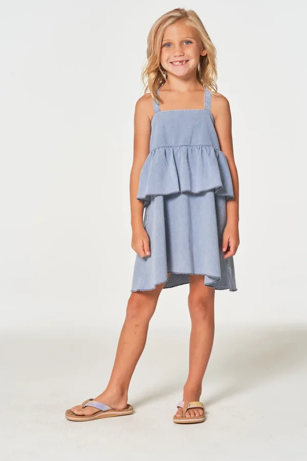 Clearance Girls Coastal Cloth Flouncy Sundress Kids Girls