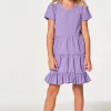 Flash Sale Girls Coastal Cloth Puff Sleeve Tiered Dress Kids Girls