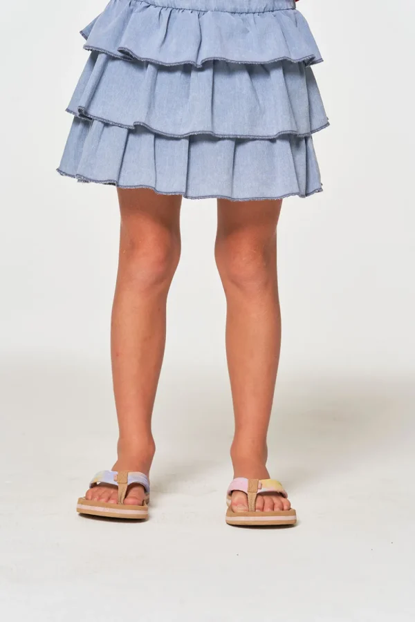 Hot Girls Coastal Cloth Tiered Ruffle Skort Kids Girls