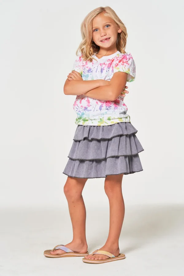 Flash Sale Girls Coastal Cloth Tiered Ruffle Skort Kids Girls