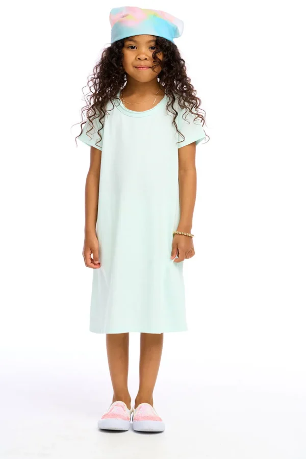 New Girls Cotton Jersey Short Sleeve Shirt Dress Kids Girls