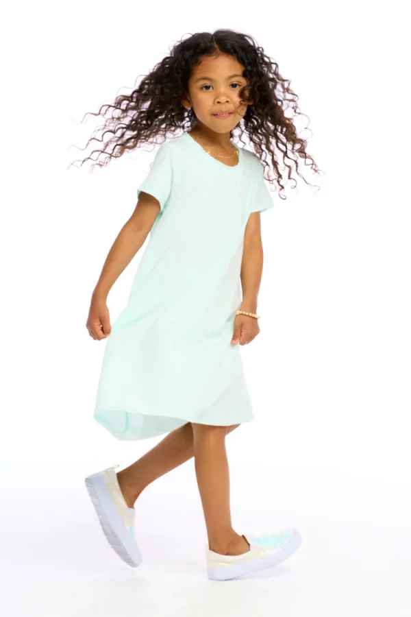 New Girls Cotton Jersey Short Sleeve Shirt Dress Kids Girls