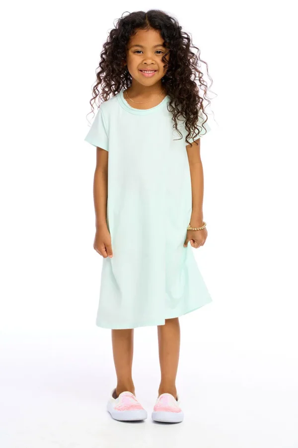 New Girls Cotton Jersey Short Sleeve Shirt Dress Kids Girls