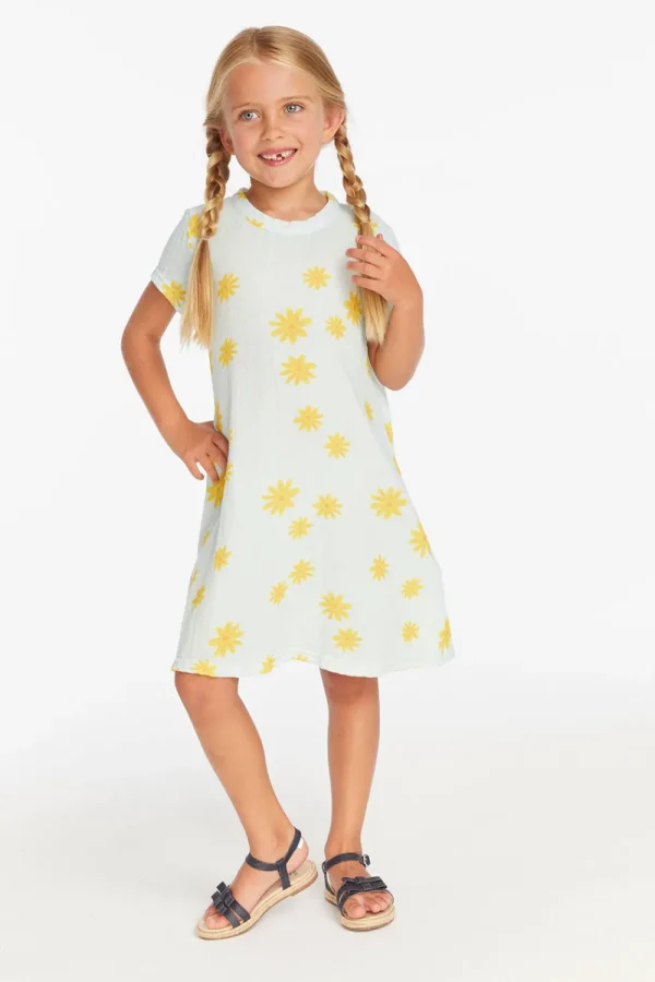 Store Girls Powder Blue Daisy Tee Shirt Dress Kids Girls