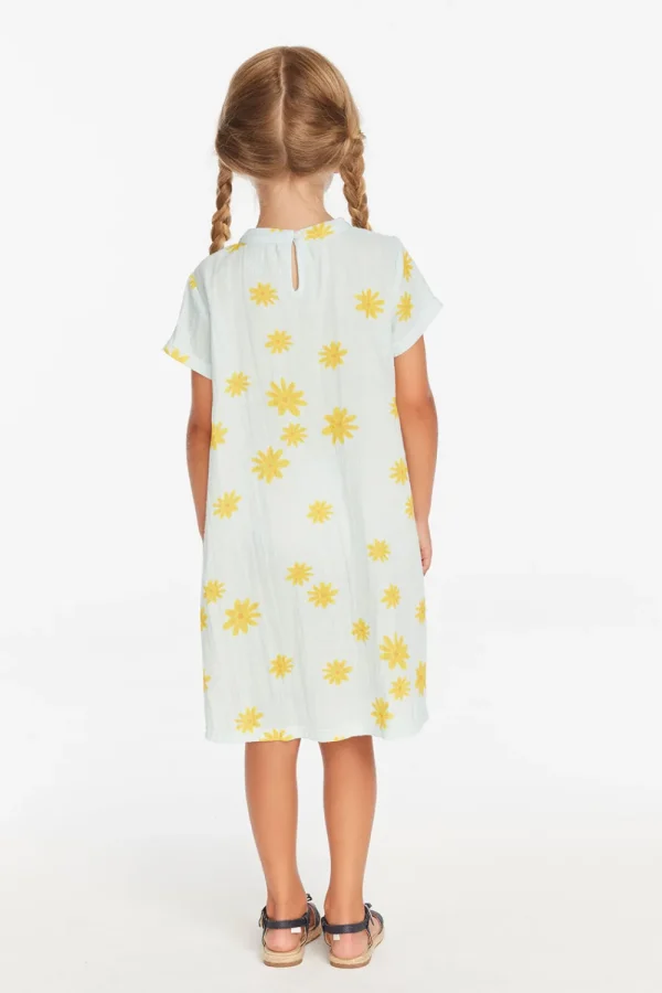 Store Girls Powder Blue Daisy Tee Shirt Dress Kids Girls
