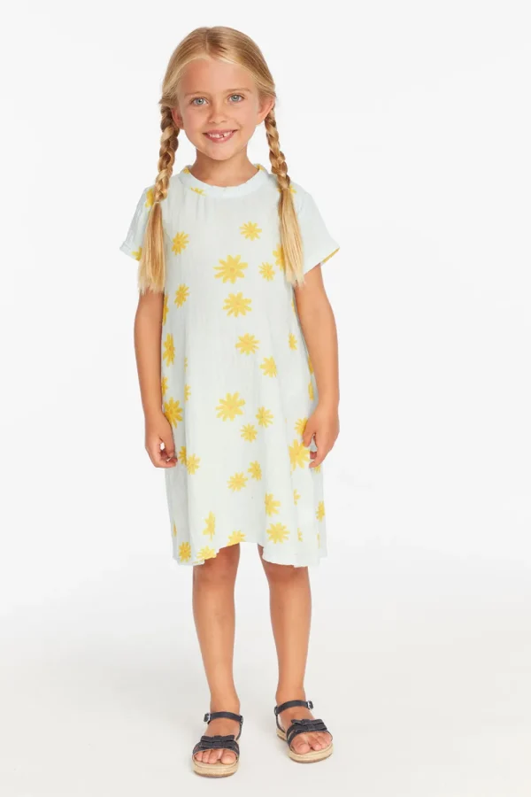 Store Girls Powder Blue Daisy Tee Shirt Dress Kids Girls