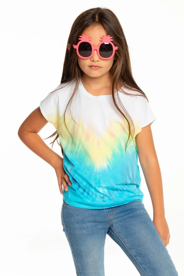 New Girls Recycled Vintage Jersey Cap Sleeve Vent Back Tee Kids Girls
