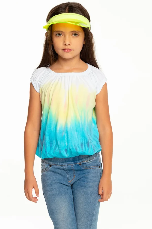 New Girls Recycled Vintage Jersey Shirred Short Sleeve Off Shoulder Kids Girls