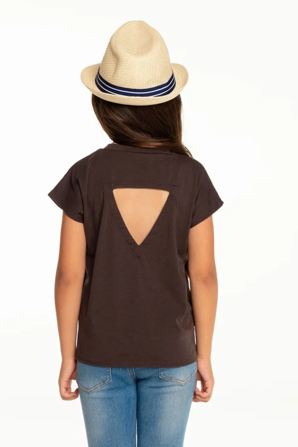 Clearance Girls Recycled Vintage Jersey Cap Sleeve Vent Back Tee Kids Girls