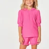 Discount Girls RPET Cozy Knit 3/4 Puff Sleeve Hoodie Kids Girls