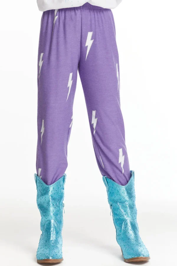 Hot Glitter Bolt Girls Love Knit Pants Kids Girls