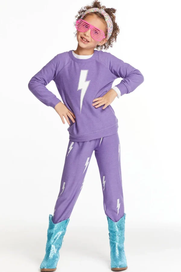 Hot Glitter Bolt Girls Love Knit Pants Kids Girls