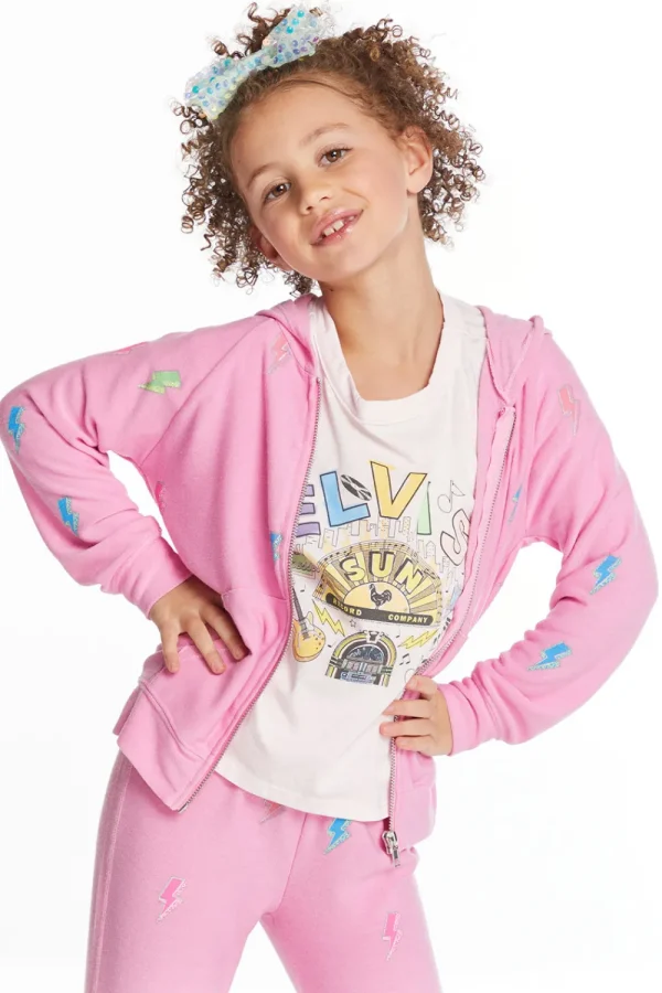 Sale Glitter Bolts Girls Zipup Hoodie Kids Girls