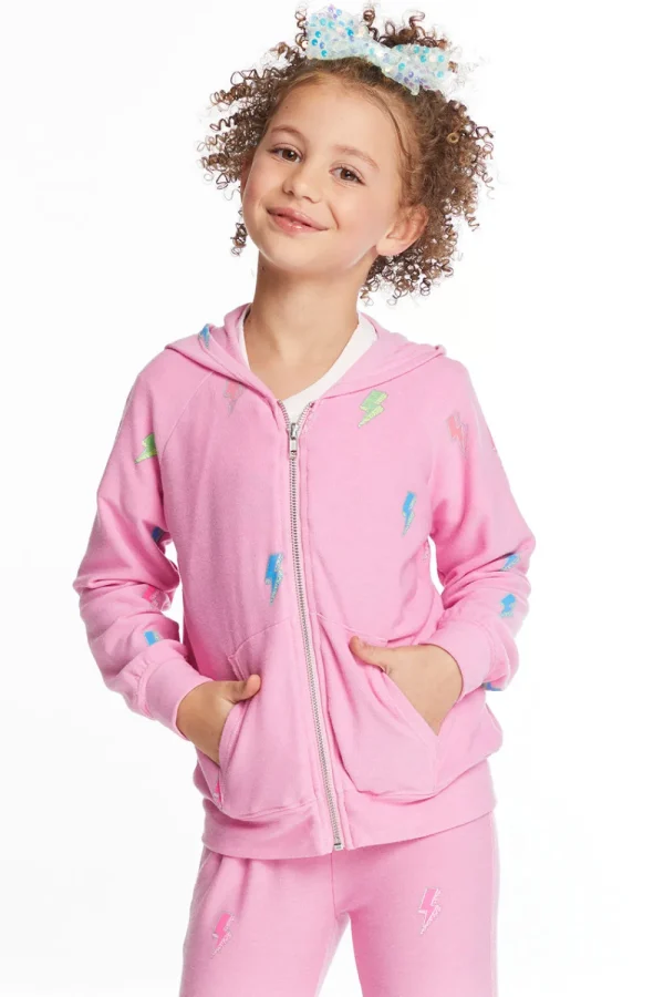 Sale Glitter Bolts Girls Zipup Hoodie Kids Girls