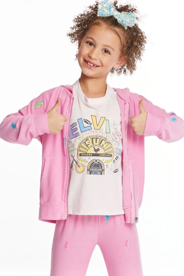 Sale Glitter Bolts Girls Zipup Hoodie Kids Girls
