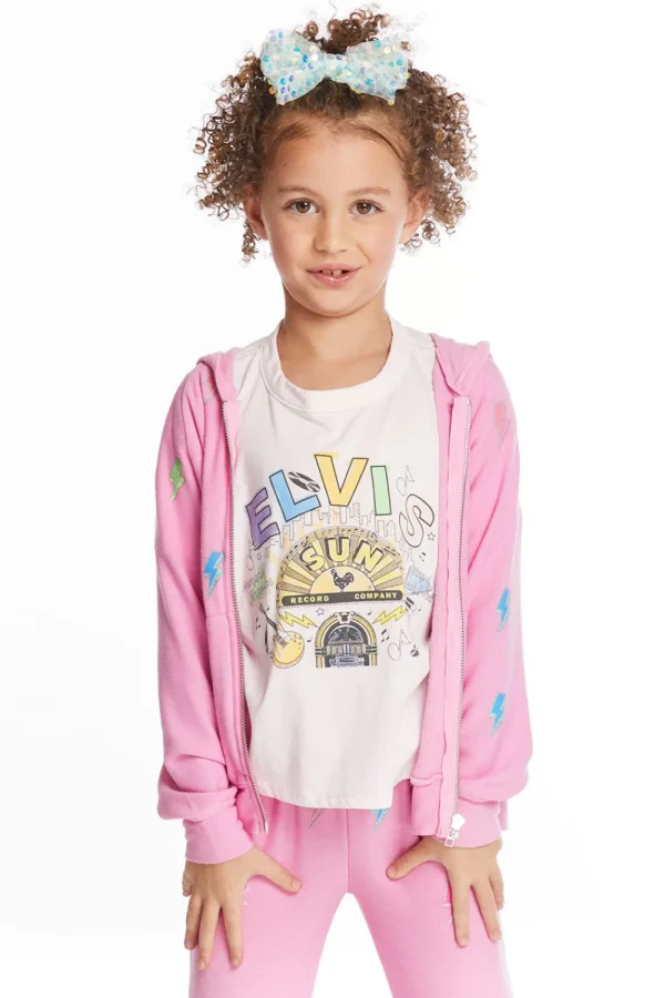 Sale Glitter Bolts Girls Zipup Hoodie Kids Girls