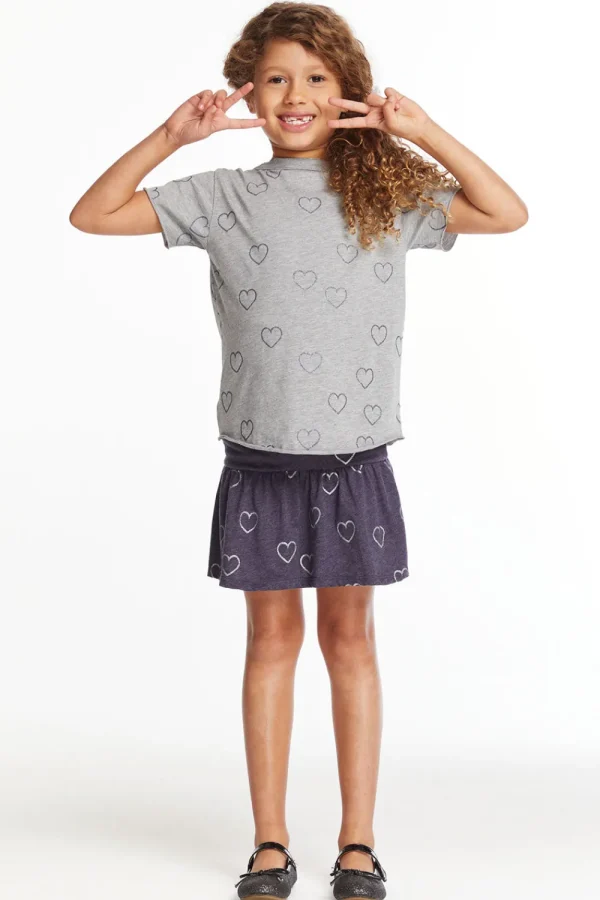 Cheap Glitter Hearts Girls Peplum Skirt Kids Girls