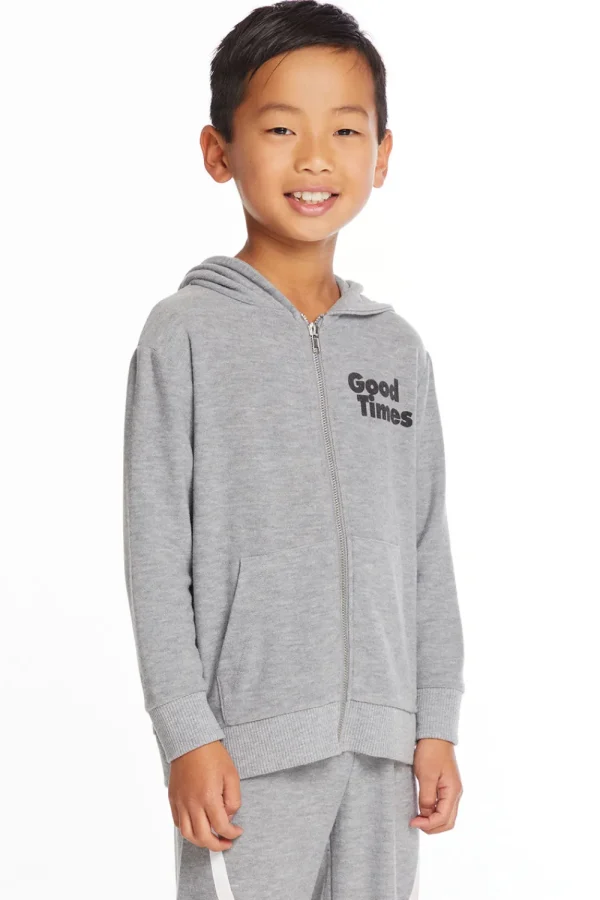 Sale Good Times Boys Long Sleeve Zip Up Hoodie Kids/BOY Boys