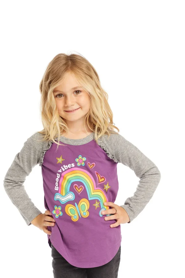 Flash Sale Good Vibes Rainbow Baseball Tee Women/Kids Girls | Music