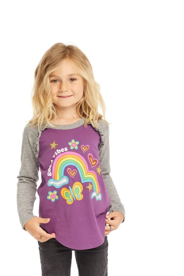 Flash Sale Good Vibes Rainbow Baseball Tee Women/Kids Girls | Music