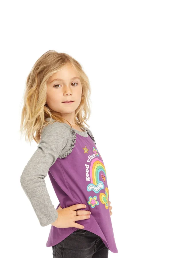 Flash Sale Good Vibes Rainbow Baseball Tee Women/Kids Girls | Music