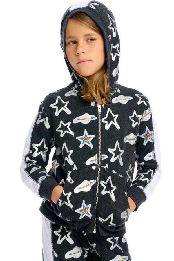 Shop Graffiti Saturn Zip Up Hoodie Kids/BOY Boys