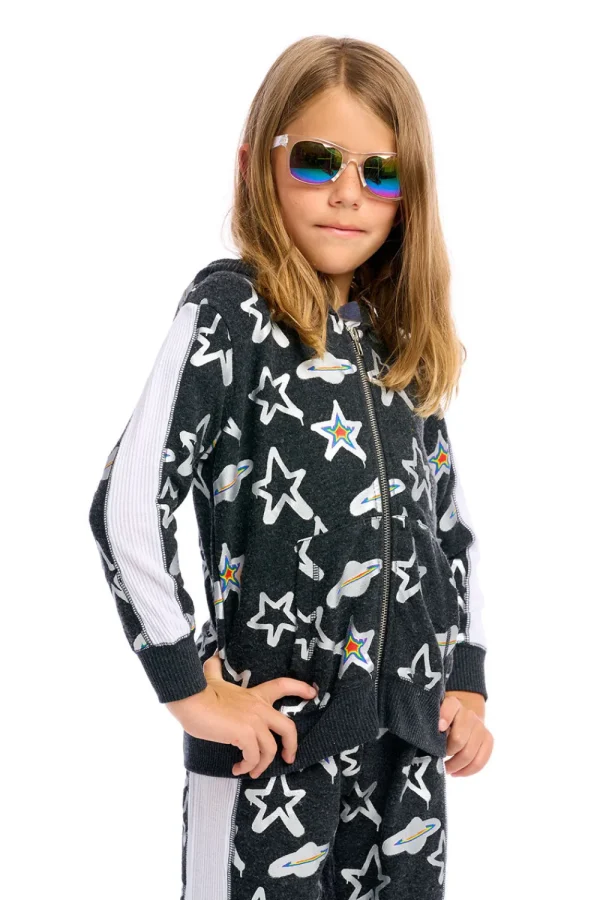 Shop Graffiti Saturn Zip Up Hoodie Kids/BOY Boys