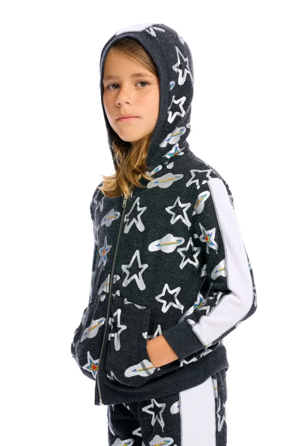 Shop Graffiti Saturn Zip Up Hoodie Kids/BOY Boys