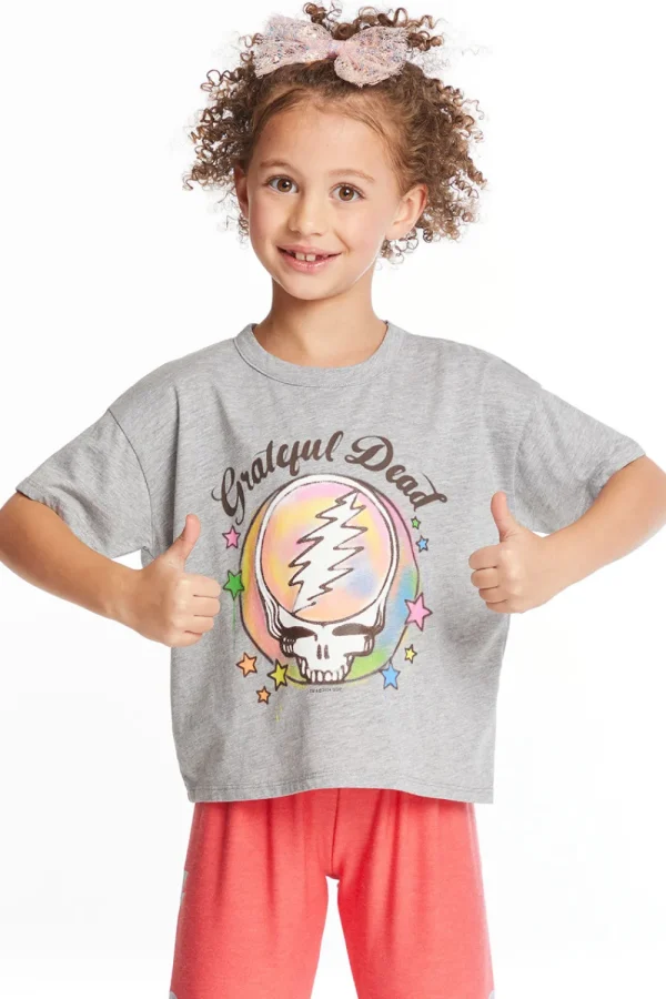 Best Sale Grateful Dead Airbrushed Steal Your Face Girls Tee Women/Kids Girls | Music