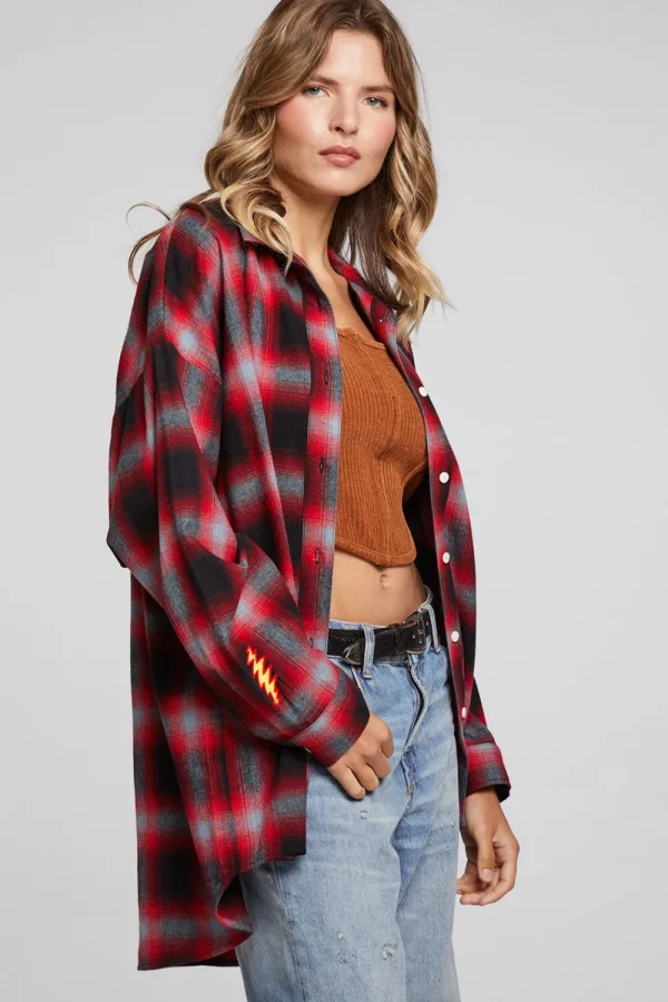 Outlet Grateful Dead Dancing Bear Button Down Flannel Women Loungewear | Music