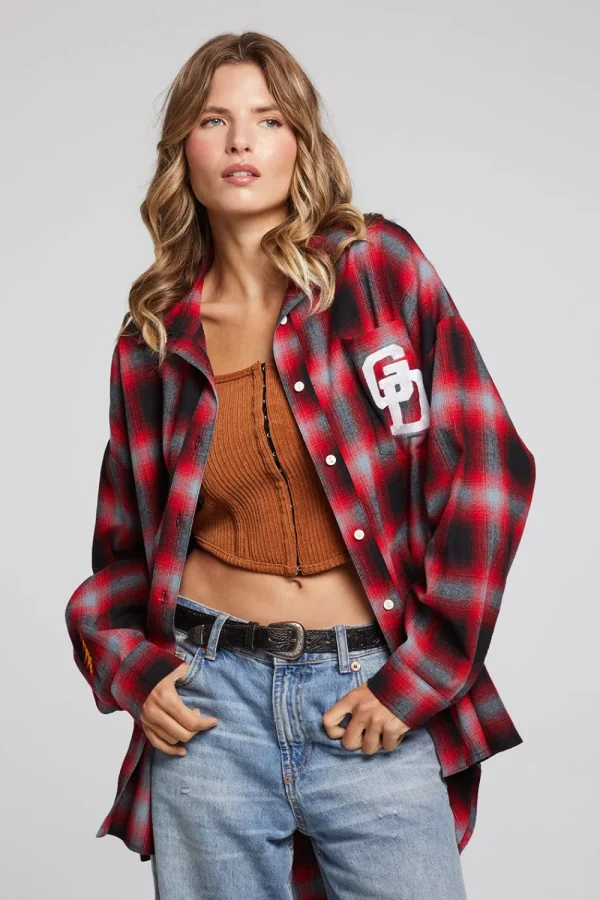 Outlet Grateful Dead Dancing Bear Button Down Flannel Women Loungewear | Music