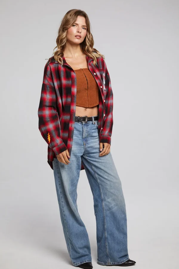 Outlet Grateful Dead Dancing Bear Button Down Flannel Women Loungewear | Music