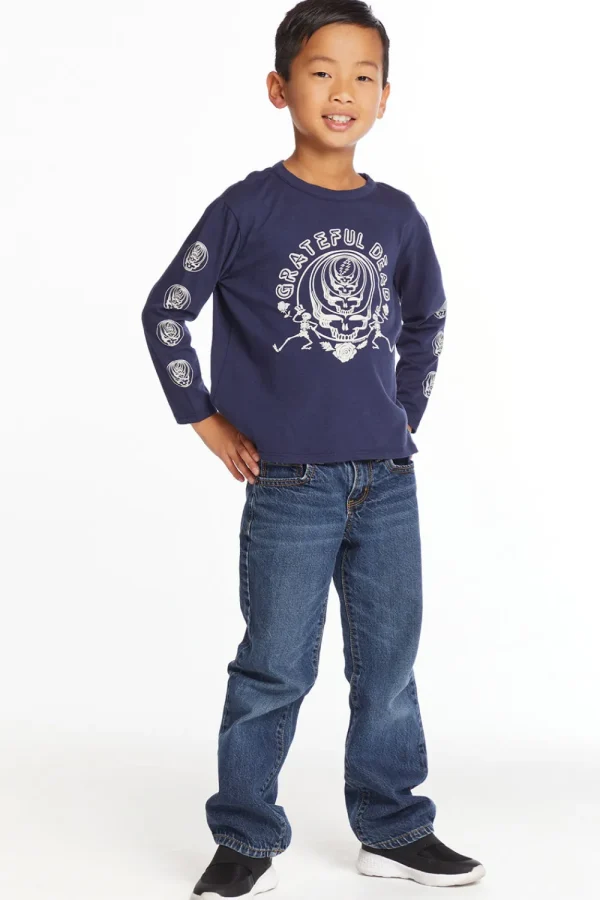 Hot Grateful Dead Multi Steal Your Face Boys Long Sleeve Crew Neck Tee Women/Kids/BOY Boys | Music