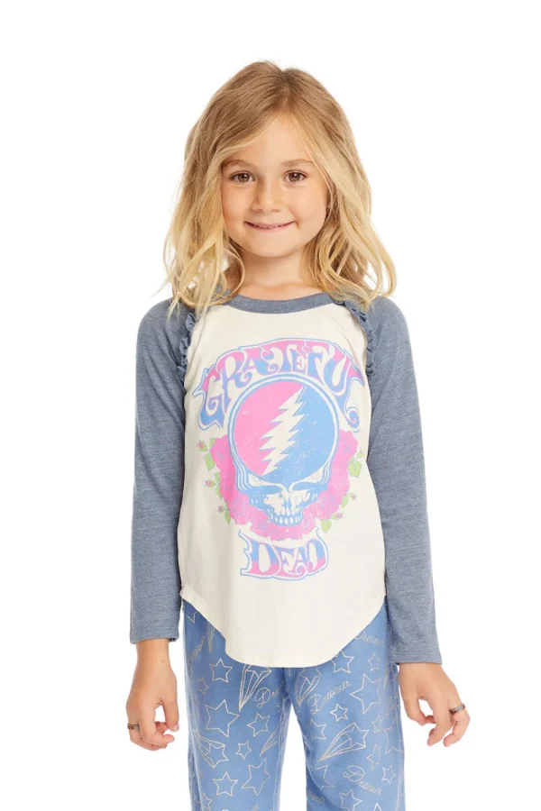 Best Sale Grateful Dead Skull & Roses Baseball Tee Women/Kids Girls | Music