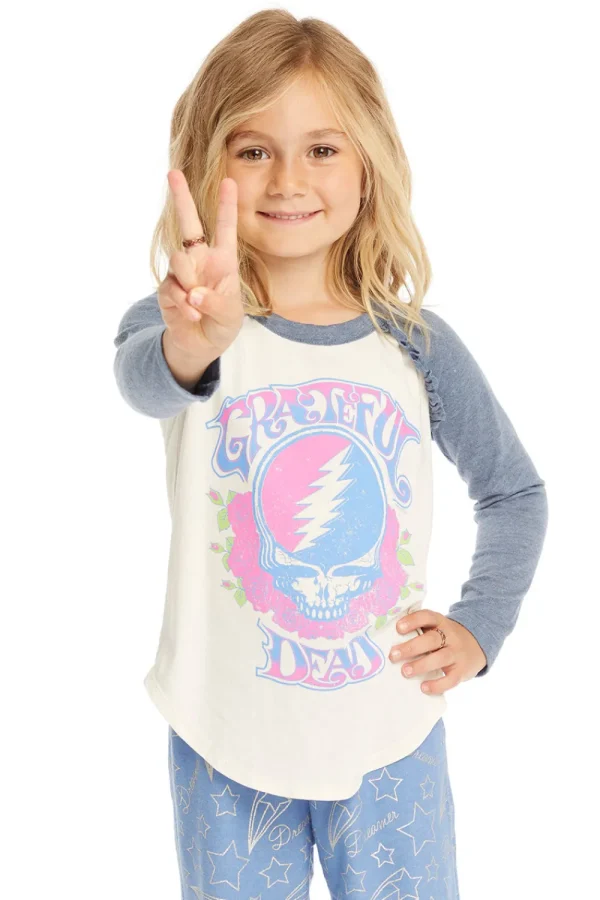Best Sale Grateful Dead Skull & Roses Baseball Tee Women/Kids Girls | Music
